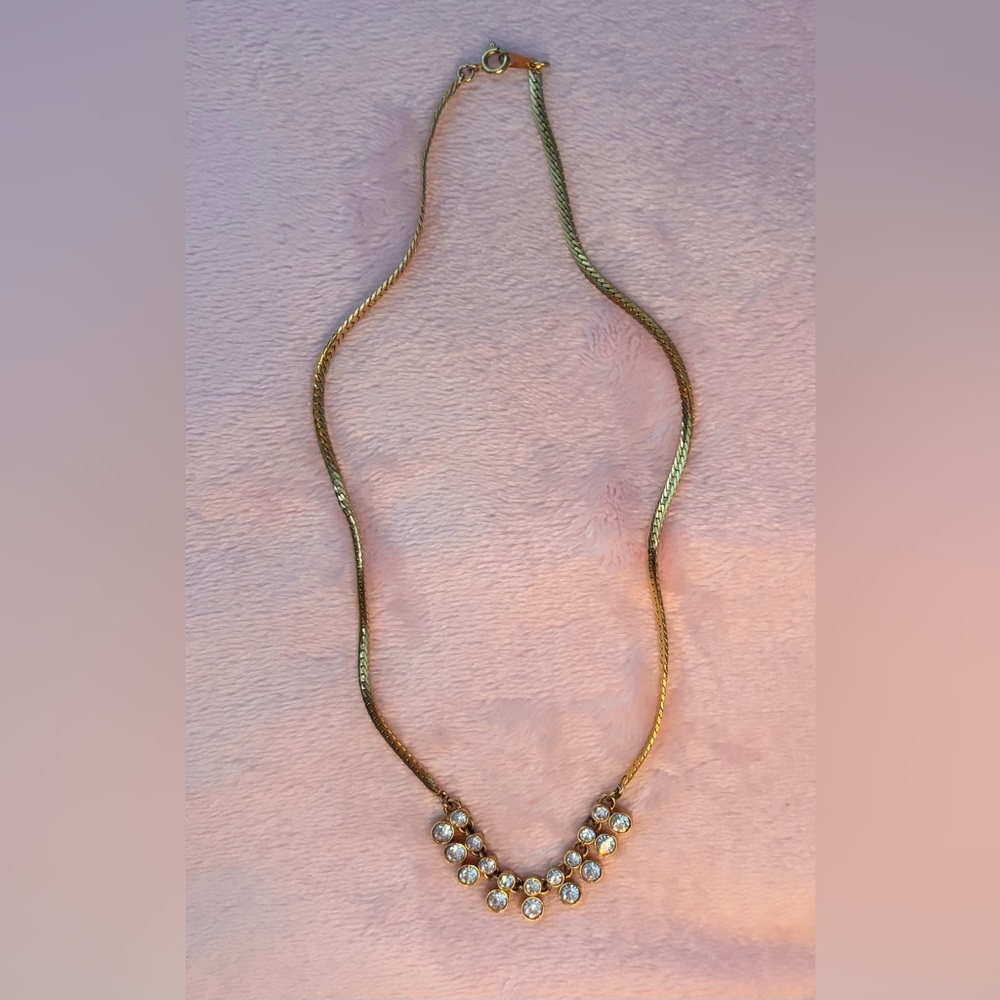 Lovely Short Gold And Diamond necklace.